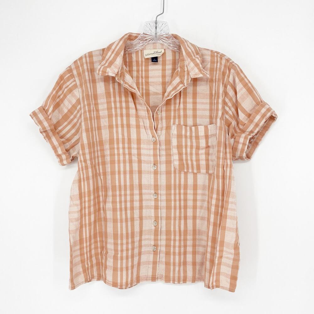 Universal Thread Short Sleeve Gingham Top Size Small